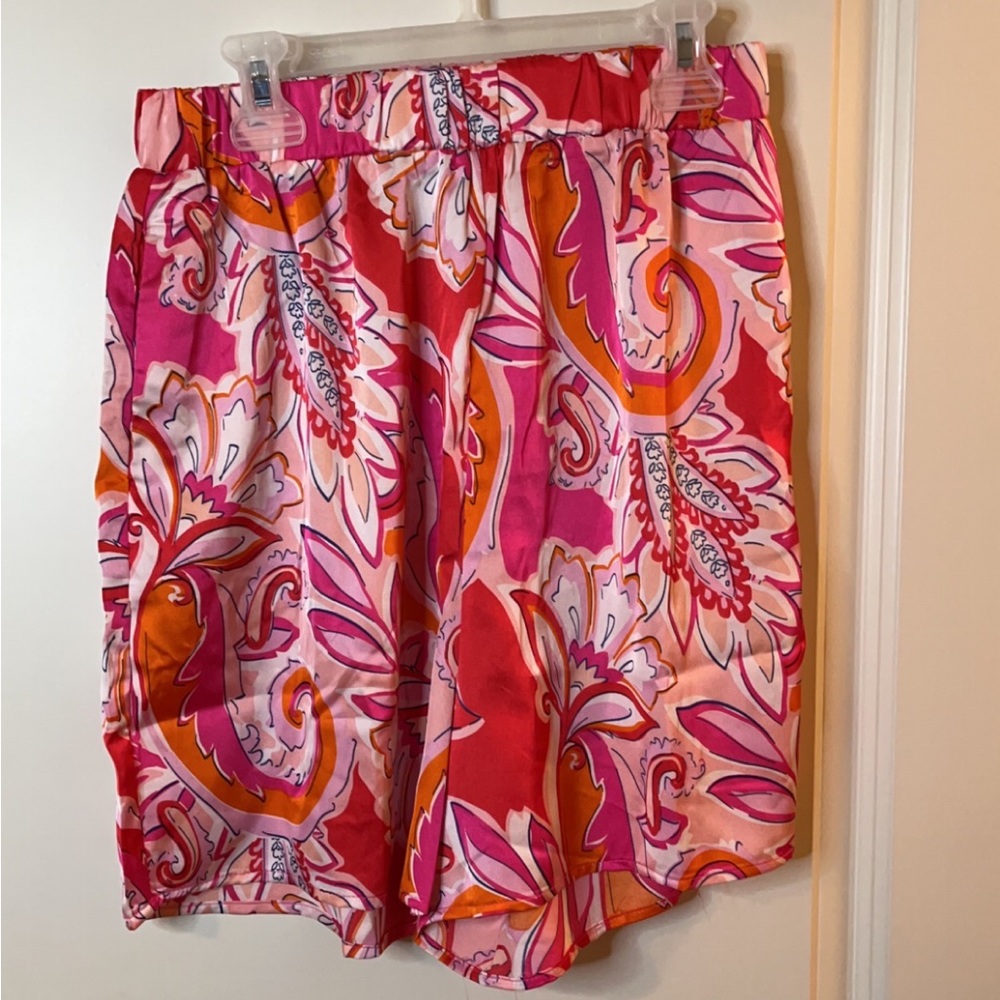High waisted floral shorts